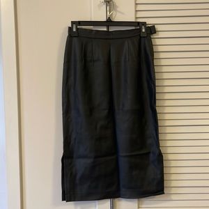 Leather midi Skirt